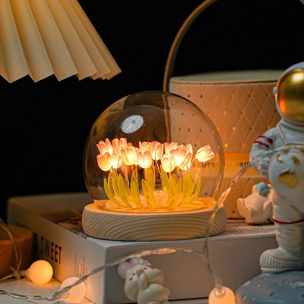 Tulip Night Light Decorative Home Gift with LED Base