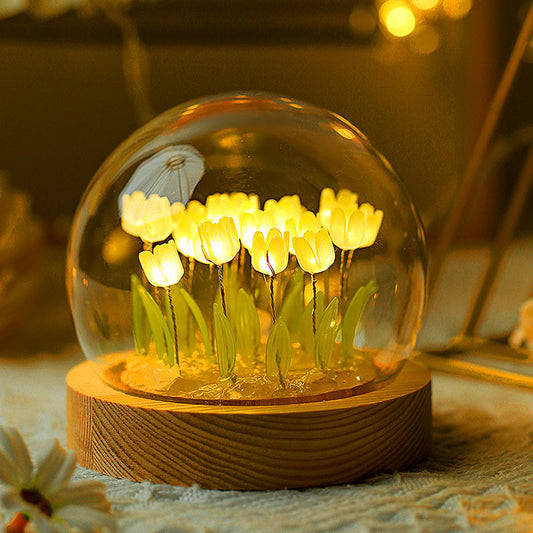 Tulip Night Light Decorative Home Gift with LED Base