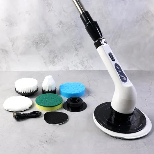 Electric Scrubber with Long Handle and Telescopic Design