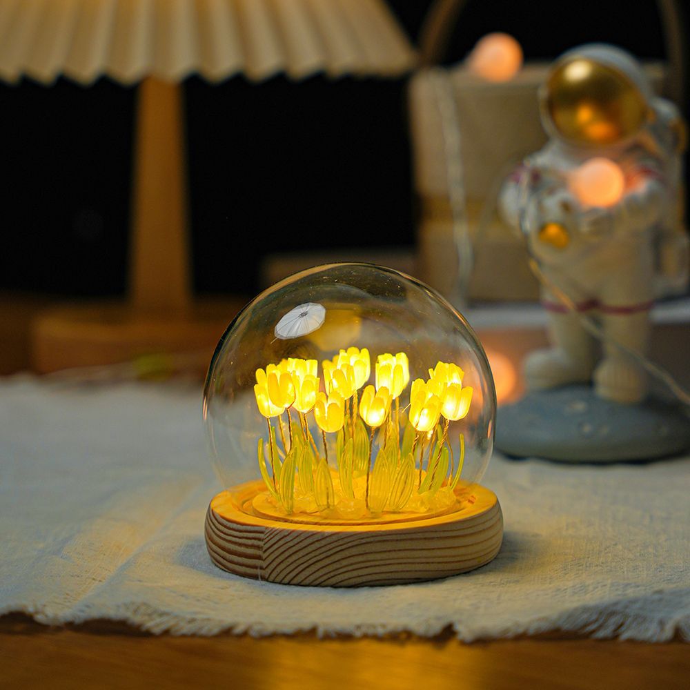 Tulip Night Light Decorative Home Gift with LED Base
