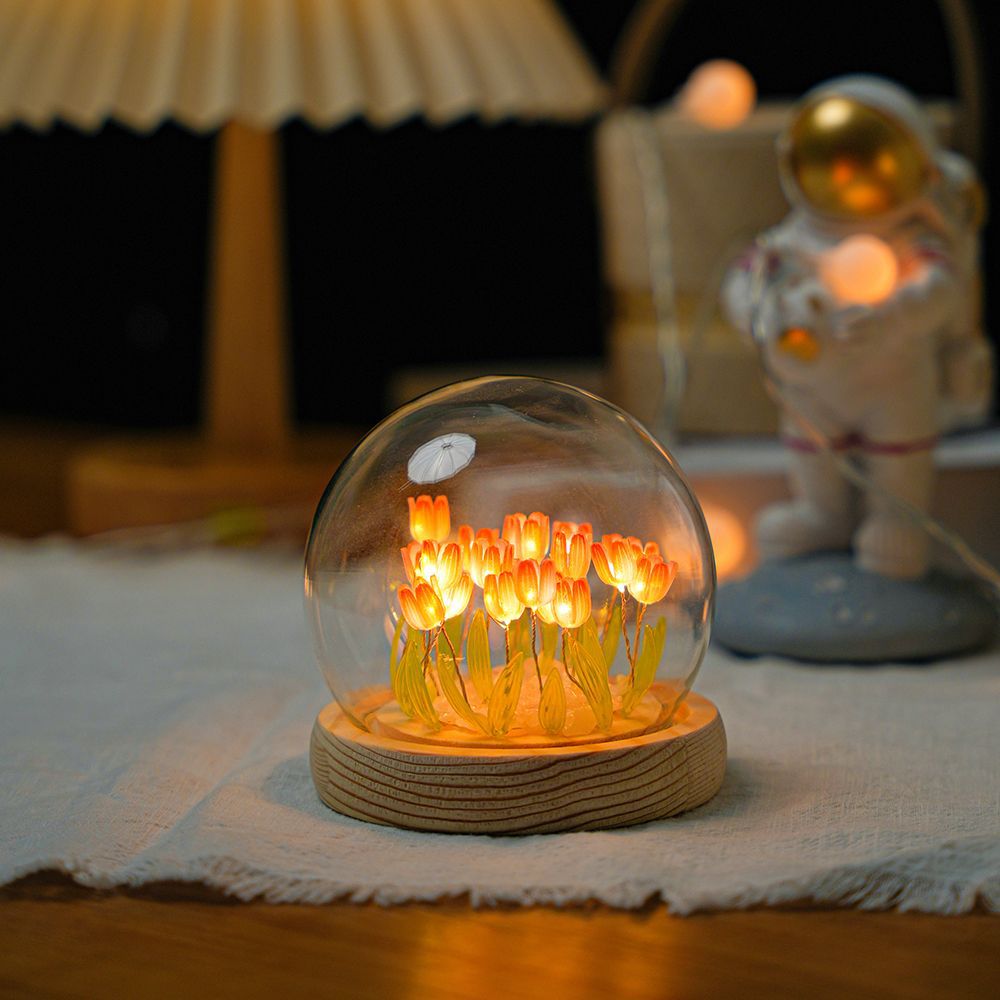 Tulip Night Light Decorative Home Gift with LED Base